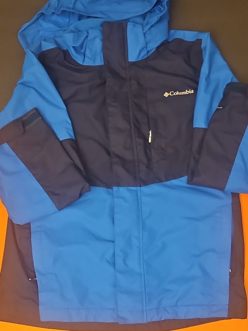 Columbia Interchange Boys 3-in-1 Hooded Colorblock Jacket Blue/Navy L 14/16